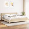 vidaXL Boxspring met matras stof cr&egrave;mekleurig 200x200 cm