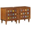 vidaXL Nachtkastje 2 pcs Bruin 40 x 33 x 46 cm Massief Mango Hout