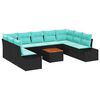 vidaXL Tuinbankenset 10 st Zwart poly rattan