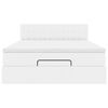vidaXL Ottoman bed met matras 140x190cm kunstleer wit