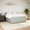 vidaXL Boxspring met matras fluweel lichtgrijs 200x200 cm