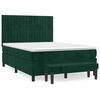 vidaXL Boxspring met matras fluweel donkergroen 140x190 cm