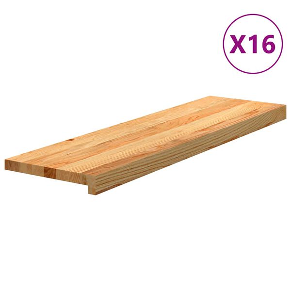 vidaXL Traptreden 16 st 90x25x2 cm massief eikenhout lichtbruin