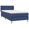 vidaXL Boxspring met matras stof blauw 90x200 cm
