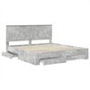 vidaXL Bedframe met hoofdeinde Beton Grijs 180 x 200 cm Bewerkt hout