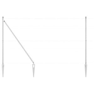 vidaXL Afrasteringspaal 52 pcs Grijs 3,2 x 3,2 x 180 cm