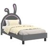 vidaXL Bedframe voor kinderen met hoofdbord Lichtgrijs 80 x 160 cm PU