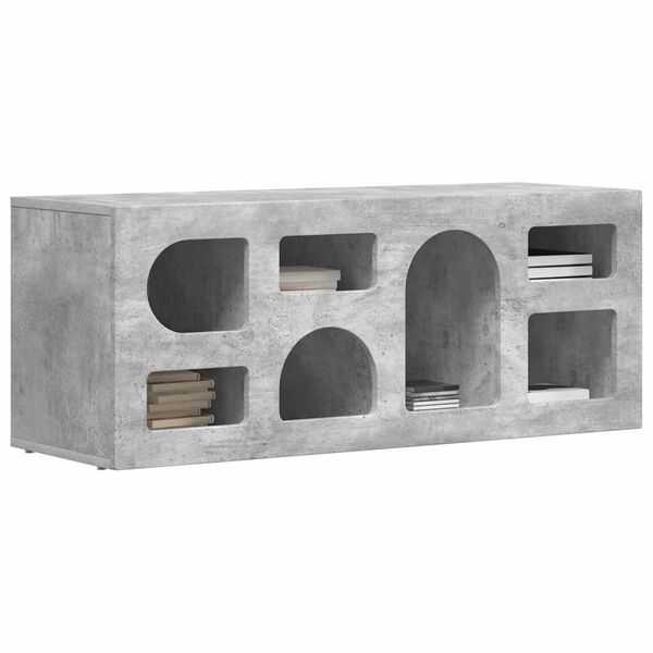 vidaXL TV-kast Beton Grijs 100 x 35 x 40 cm Bewerkt hout