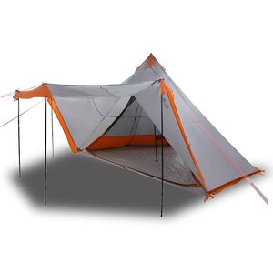 vidaXL Tipitent 8-persoons waterdicht grijs en oranje