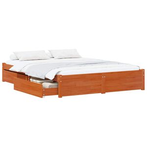 vidaXL Bedframe met lade met opslag Massief Vurenhout