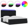 vidaXL Ottoman bed met matrassen en LED's 180x200cm fluweel zwart