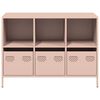vidaXL Dressoir 101,5x39x73,5 cm koudgewalst staal roze