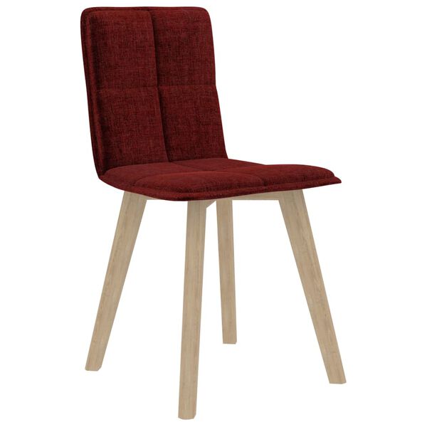 vidaXL Eetkamerstoelen 2 st stof wijnrood