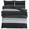 vidaXL 2 st 200 x 220 cm + 80 x 80 cm 100% Cotton Black Stripes