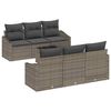 vidaXL Bankstel met kussen met kussen 7 pcs Grijs poly rattan