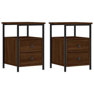 vidaXL Nachtkastjes 2 st 34x35,5x50 cm bewerkt hout bruin eikenkleur