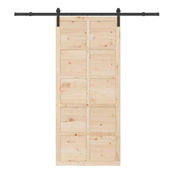 vidaXL Schuifdeur Bruin 80 x 208 cm Massief grenenhout