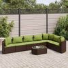 vidaXL 8-delige Loungeset met kussens poly rattan bruin