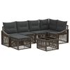 vidaXL Tuinbankenset 7 pcs Grijs poly rattan