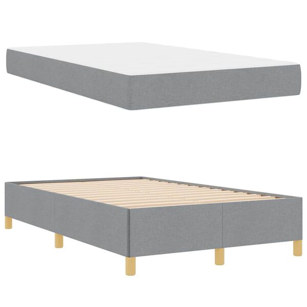 vidaXL Bedframe met matras Lichtgrijs 120 x 190 cm Stof