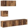 vidaXL 4-delig Tv-meubelset wandmontage bewerkt hout oud houtkleurig