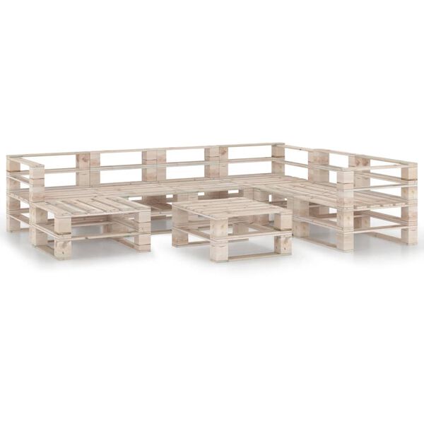vidaXL 8-delige Loungeset pallet grenenhout