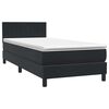 vidaXL Boxspring met matras en LED fluweel zwart 80x220 cm