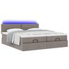 vidaXL Ottoman bed met matrassen en LED's 160x200cm stof taupe
