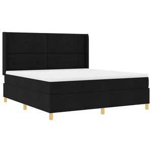 vidaXL Boxspringbed met LED-stripverlichting Zwart 180 x 200 cm Stof