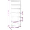 vidaXL Boekenkast/kamerscherm 80x30x198 cm bewerkt hout hoogglans wit