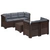 vidaXL 5-Zits Tuin Sofa met Kussens Rattan Look PP Bruin