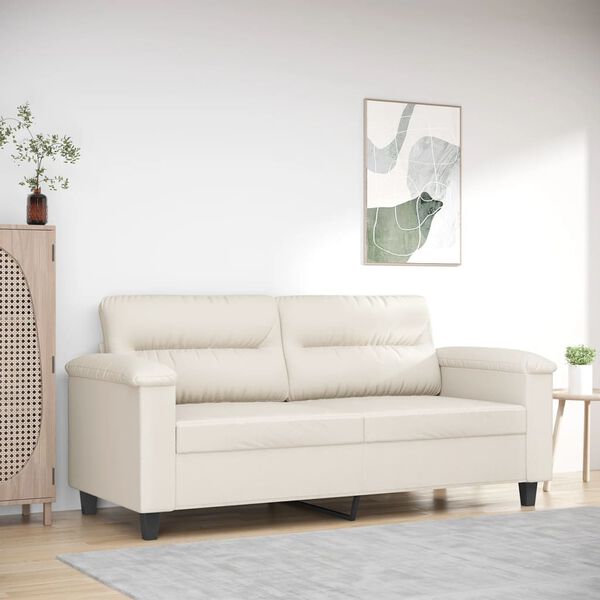 vidaXL Tweezitsbank 140 cm kunstleer cr&egrave;mekleurig