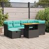 vidaXL 7-delige Loungeset met kussens poly rattan acacia bruin
