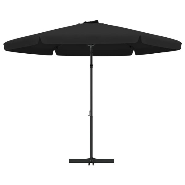 vidaXL Parasol met stalen paal 300 cm zwart