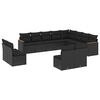 vidaXL 12-delige Loungeset met kussens poly rattan zwart