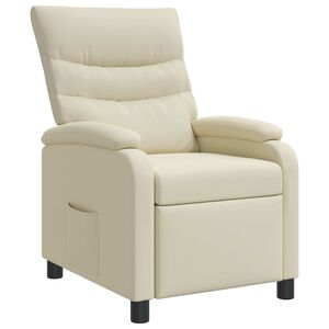 vidaXL Relaxfauteuil Cr&egrave;mekleurig Kunstleer