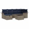 vidaXL Tuin Sofa Set met kussen met opslag 7 pcs Grijs Poly riet