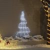 vidaXL LED Kerstboom met Grondspiesjes Koudwit 182 cm Metaal