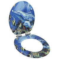 vidaXL Toiletbril met soft-close deksel dolfijn MDF