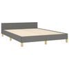 vidaXL Bedframe zonder matras stof donkergrijs 140x190 cm