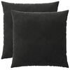 vidaXL Kussensloop 2 st HEERLEN Zwart 80 x 80 cm fluweel