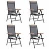 vidaXL Opklapbare stoelen, 4 stuks, aluminium en textiel, zwart.