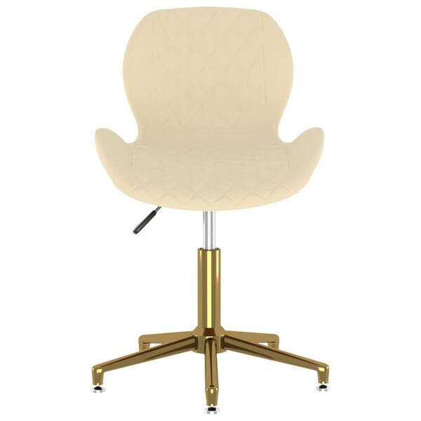 vidaXL Eetkamerstoelen draaibaar 4 st fluweel cr&egrave;mekleurig