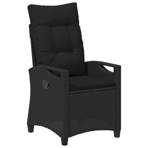 vidaXL Verstelbare tuinstoel Zwart 56 x 60 x 112 cm poly rattan