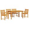 vidaXL Tuin eettafelset 5 st Bruin Massief Acaciahout