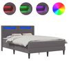 vidaXL Bedframe met matras Grijs 120 x 200 cm Kunstleer