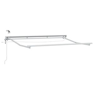vidaXL Elektrisch Zonnescherm Frame met LED's Wit 2,5 x 2 m Aluminium