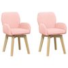 vidaXL Draai Eetstoelen 2 st Boucl&eacute; Roze 54 x 58 x 87 cm