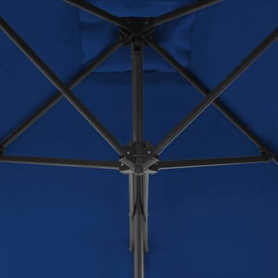 vidaXL Parasol met stalen paal 250x250x230 cm blauw