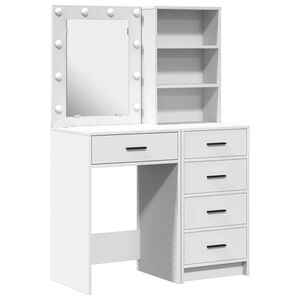 vidaXL Plafondtafel met lade 2 pcs Wit 50 x 41 x 135 cm Bewerkt hout